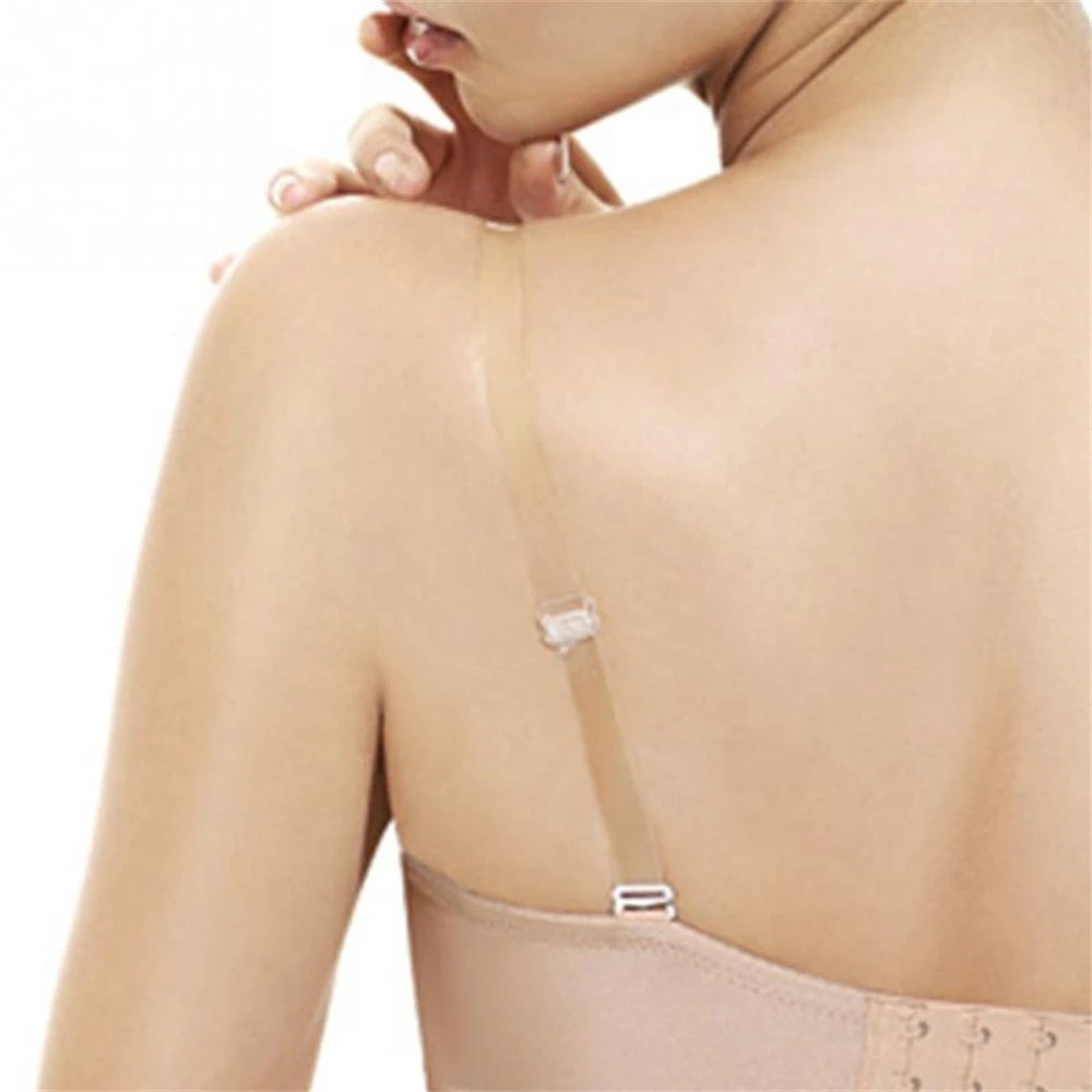 M&T Wear - 3 Pairs Invisible Clear Silicone Non-Slip Bra Straps