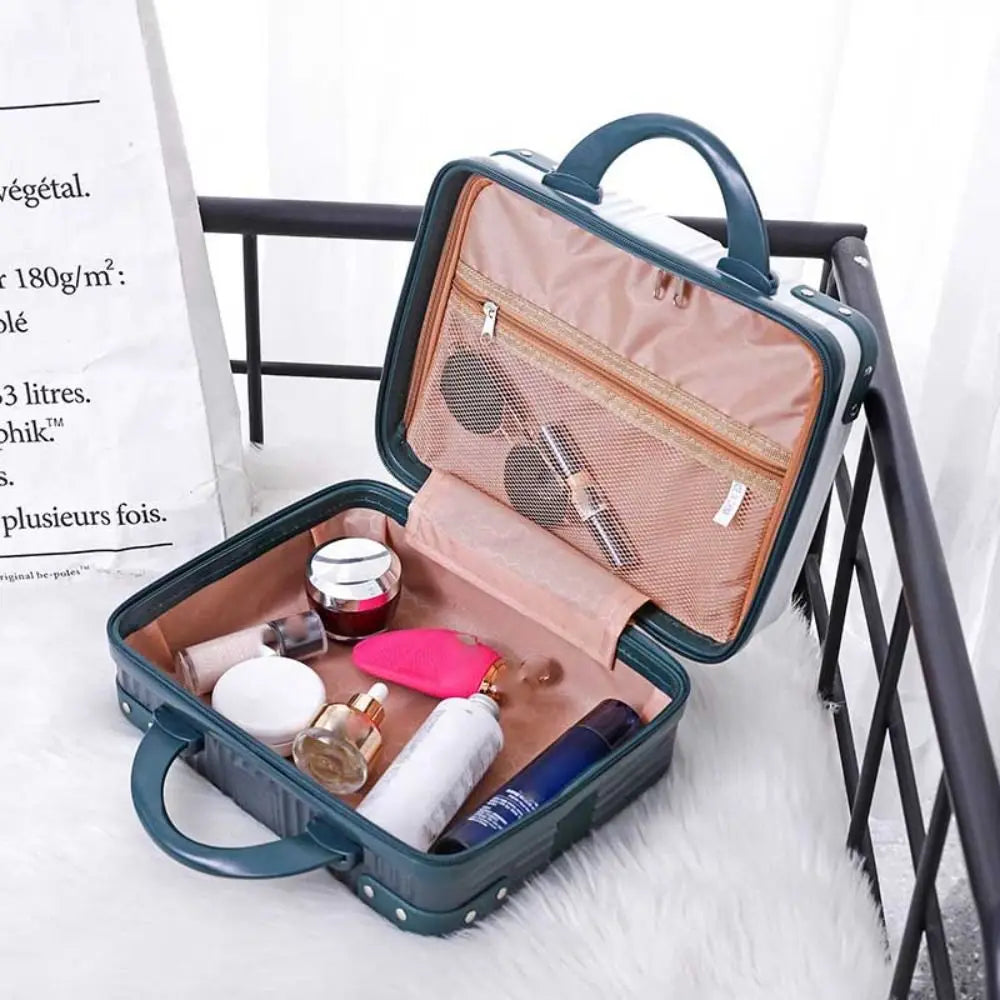 M&T Wear - 14 Inch Mini Travel Suitcase Cosmetic & Makeup Organizer Box