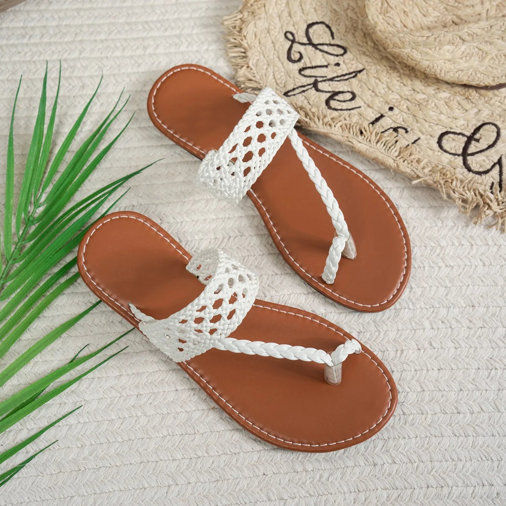 M&T Wear - Women's Woven Flat Summer Beach Slides