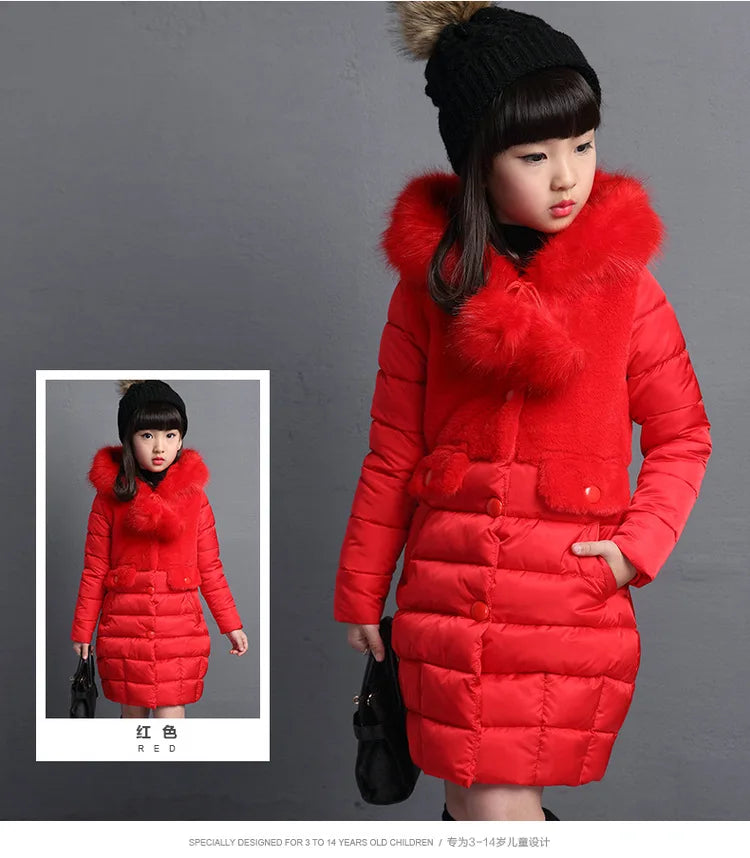 M&T Wear - Fur Hooded Girls Soft Coat