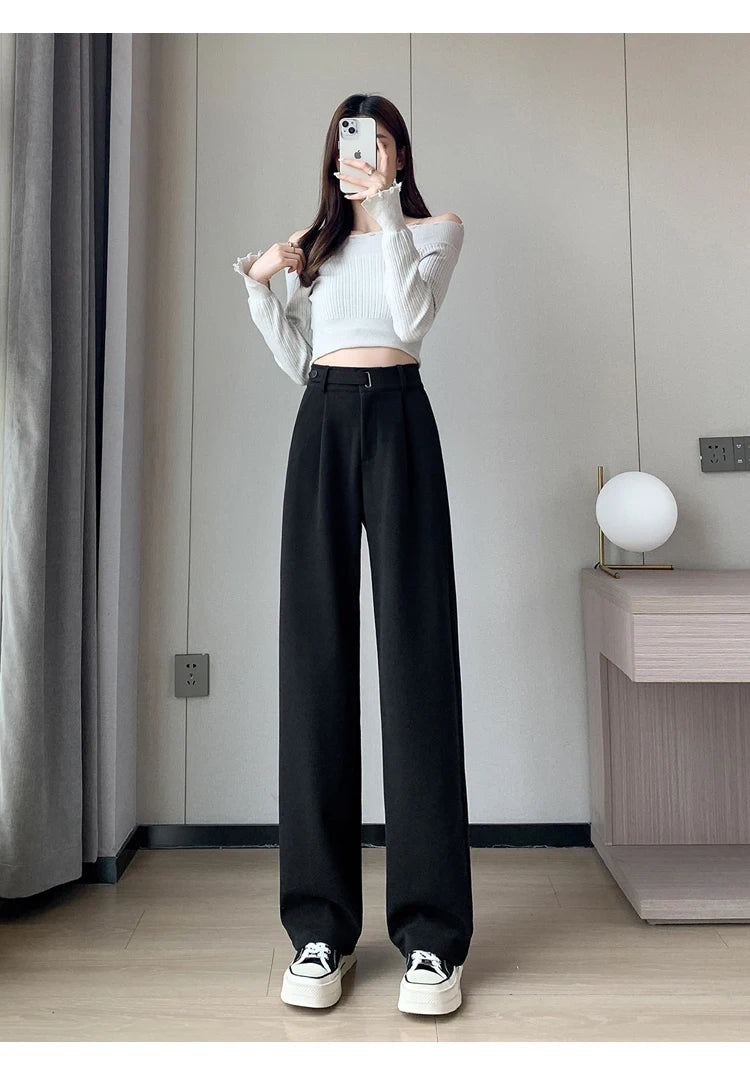 Thicken Woolen Wide-Leg Trousers