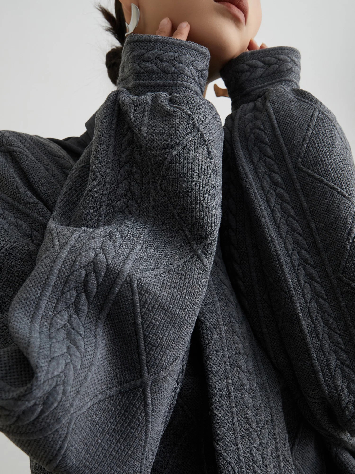 Gray Fake Two-Piece Polo Sweater