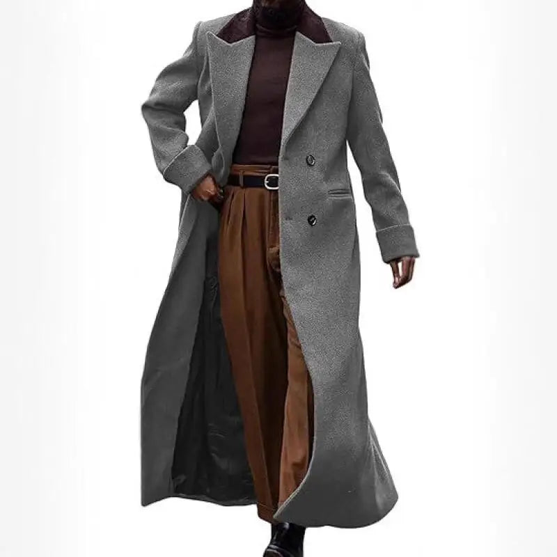 M&T Wear - French Business Casual Double-Breasted Long Woolen Coat
