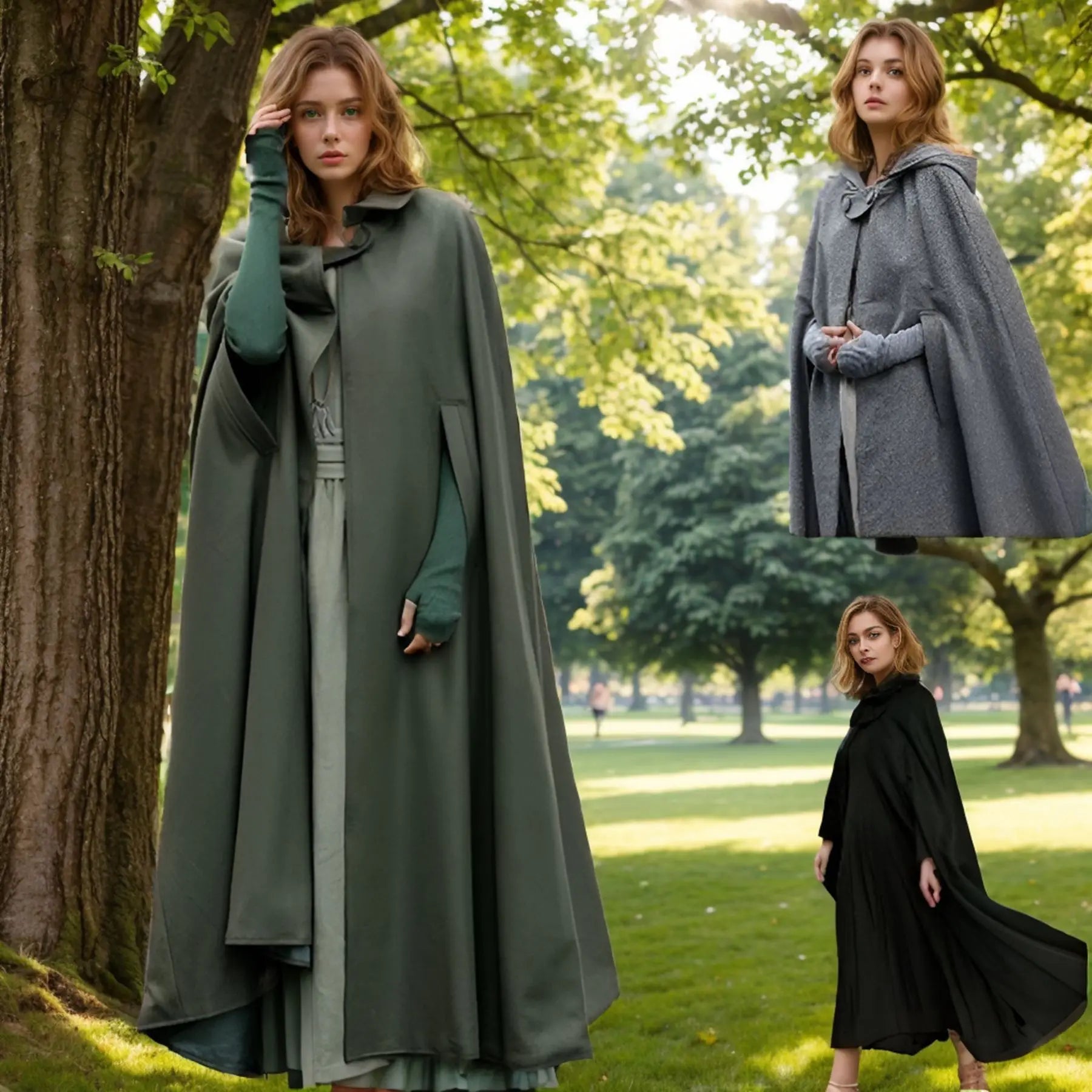 M&T Wear - European-Style Hooded Long Cloak Overcoat