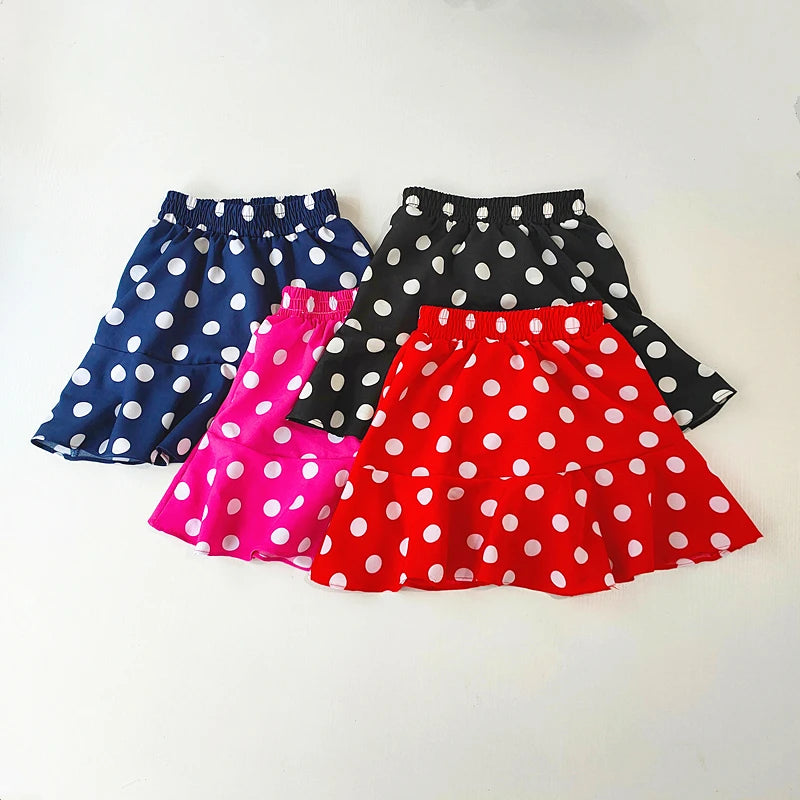 M&T Wear - Girls’ Polka Dot Chiffon Ruffle Skirt