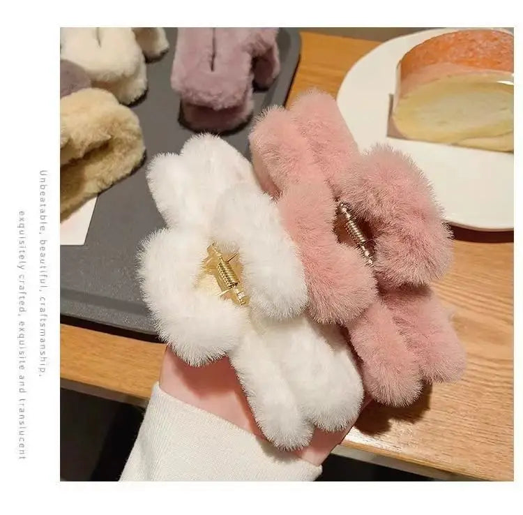 M&T Wear - Large Plush Square Hair Clip 2025 Shark Clip