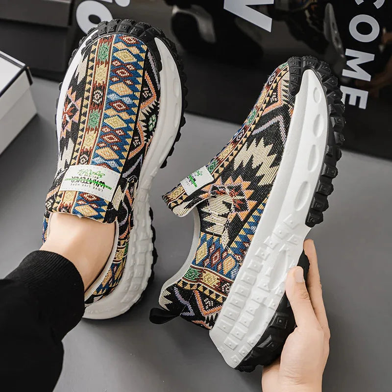 M&T Wear - Men Shoes New Casual Shoes Soft Casual Sneaker Breathable Running Shoes For Man Bohemian Style Canvas Shoes - M&T Wear