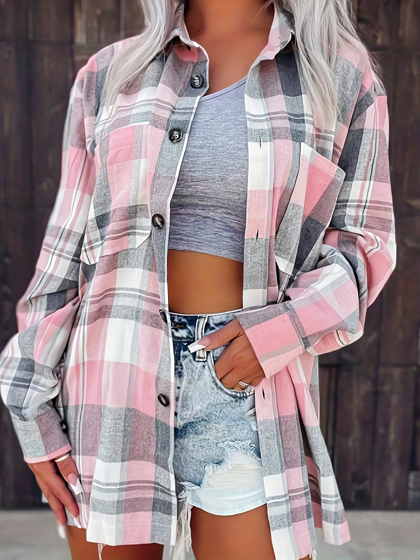 Lightweight Flannel Plaid Shirt