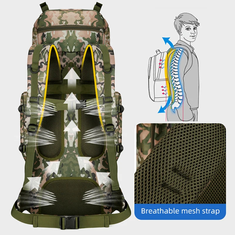 M&T Wear - 90L Large Capacity Tactical Mountaineering Backpack with Molle System