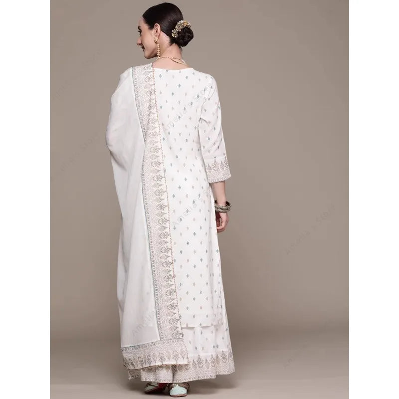 M&T Wear - Cotton Floral Punjabi Suit 3-Piece Set