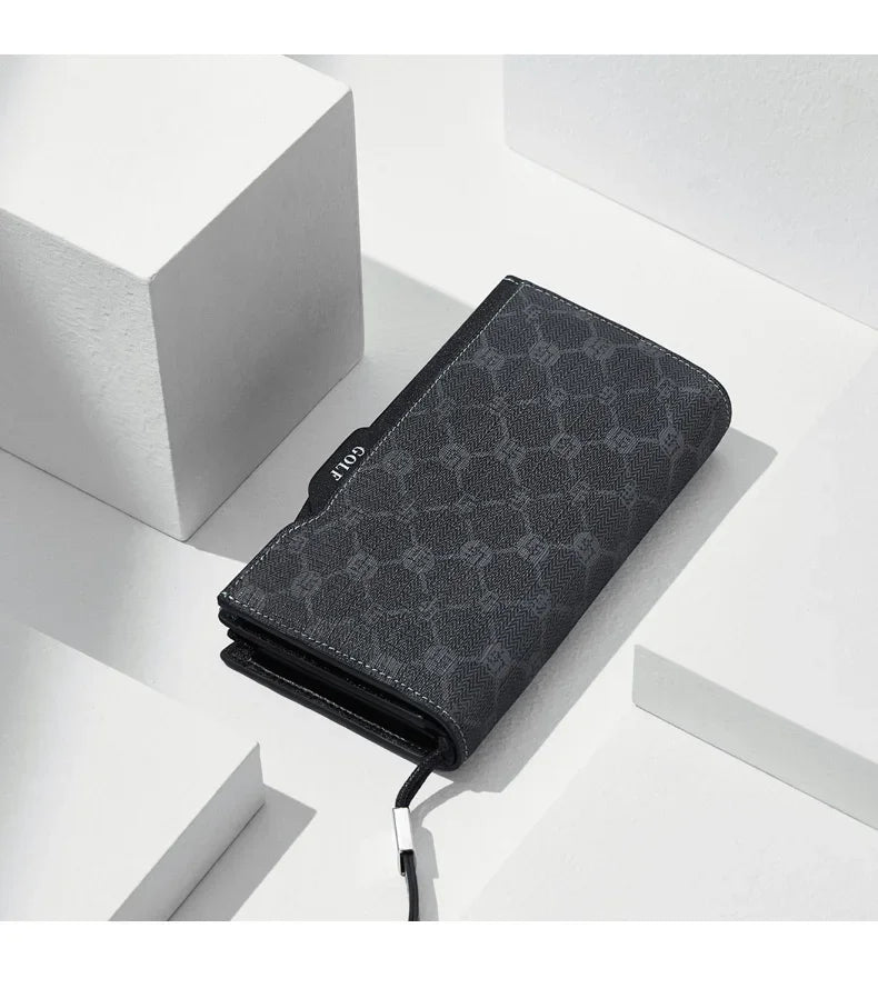 M&T Wear - GOLF Long Wallet for Men, Leather Clutch & Organizer