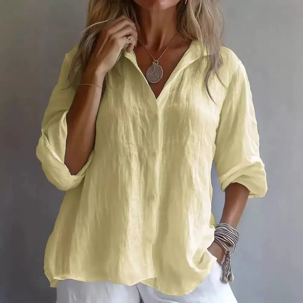 Breezy Linen-Blend Blouse