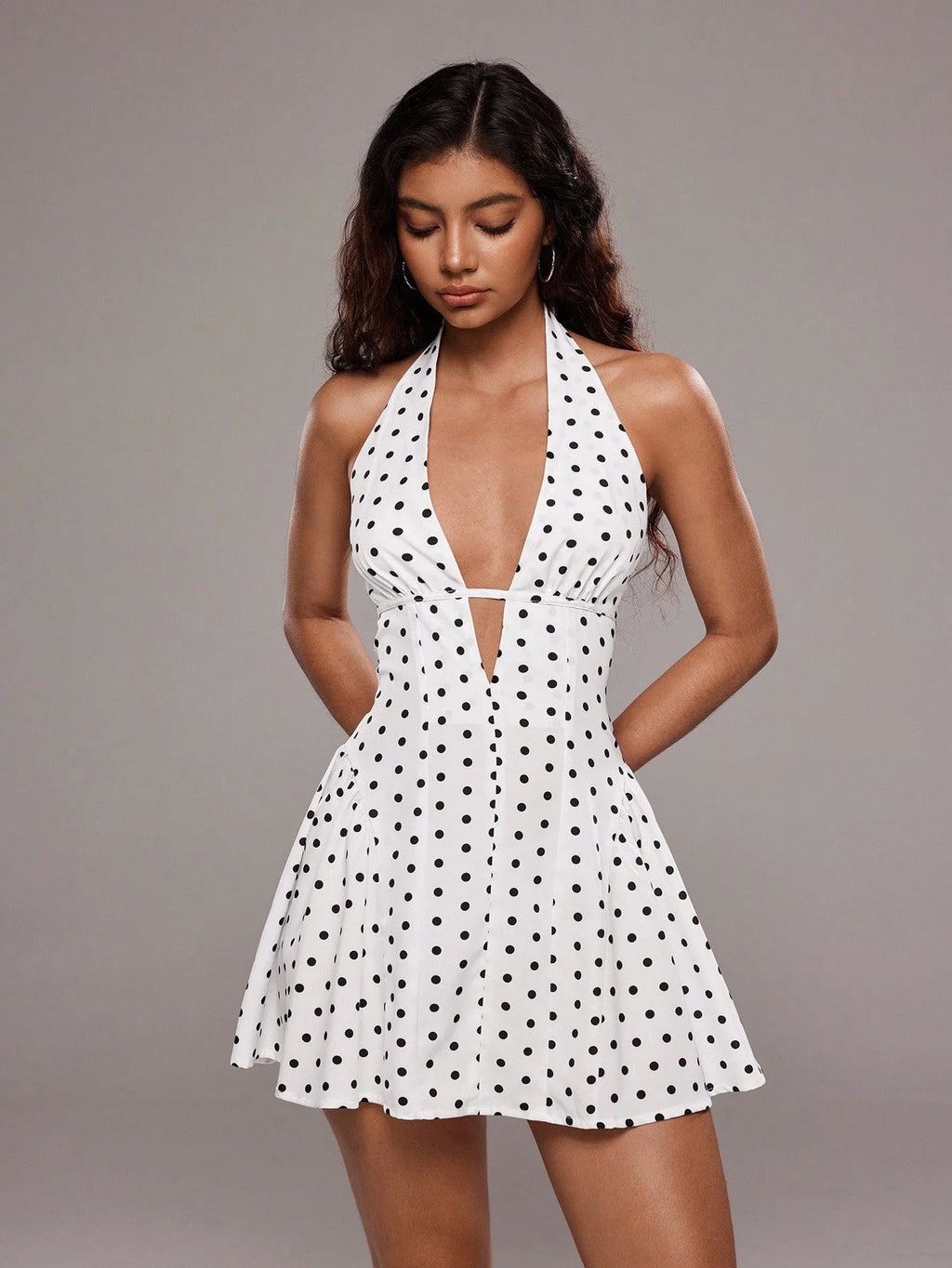 Sexy Polka Dot Backless Mini Dress