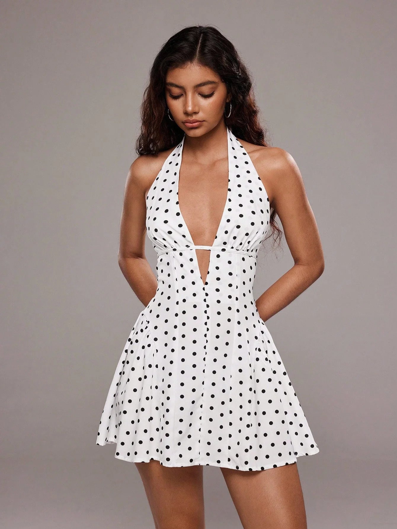 Sexy Polka Dot Backless Mini Dress