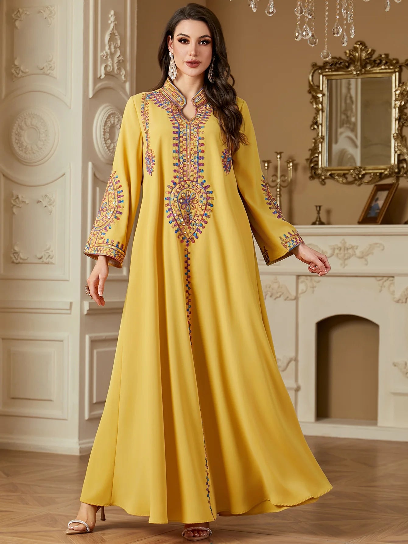 M&T Wear - Pakistani Women's Embroidered Loose abaya Dresses Elegant Casual Kaftan