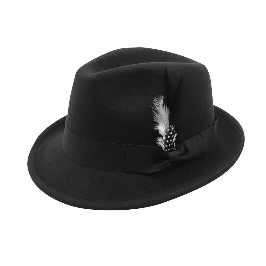 M&T Wear - Elegant Feather Felt Jazz Top Hat
