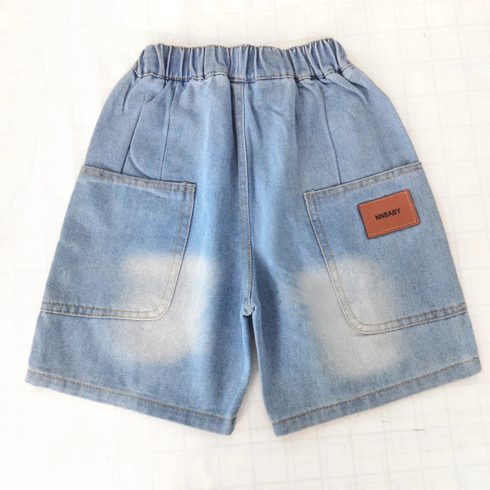 M&T Wear - Boys’ Loose Fit Elastic Waist Denim Shorts