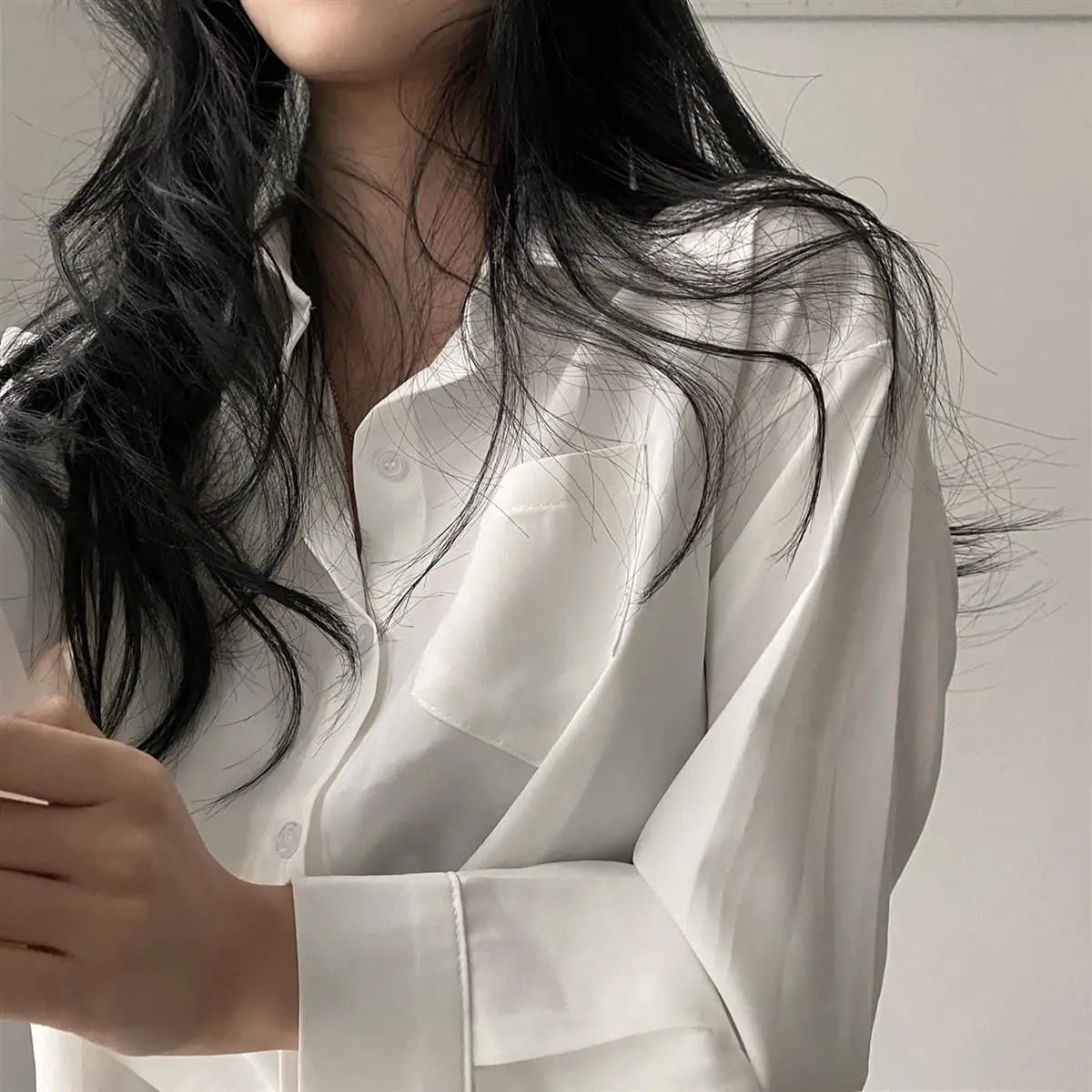 Single-Breasted Elegant Casual Blouse
