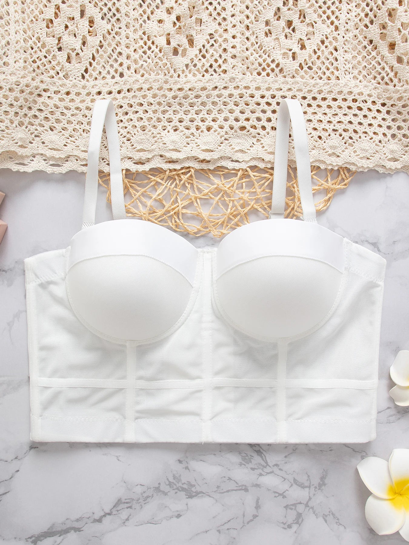 M&T Wear - Breathable Bra Buckle Style Design Adjustable Size Solid Color Simplicity Elegant Comfortable New Shoulder Strap Gauze Bra - M&T Wear