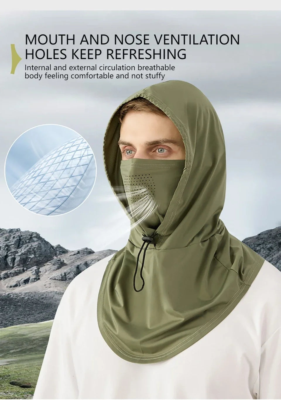 M&T Wear - Outdoor Full Face Sun Hat with Mask, Breathable UV Protection