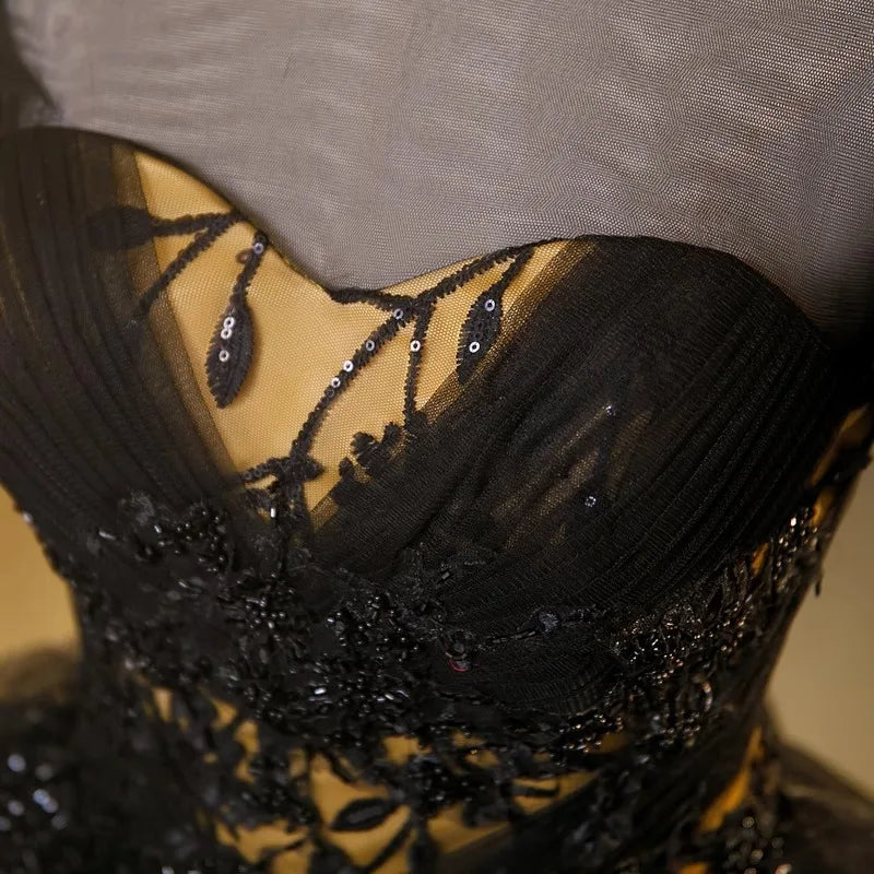 Black Gold Stage Performance Ball Gown
