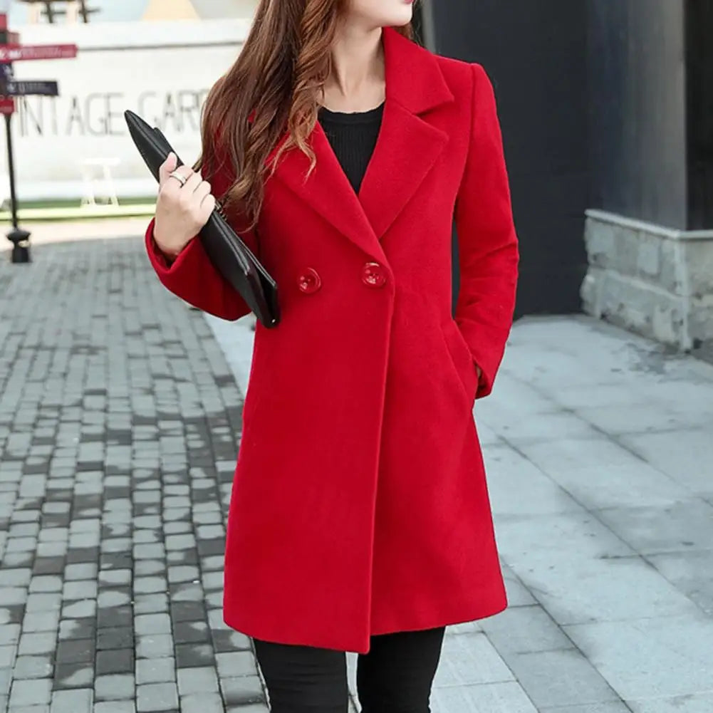 M&T Wear - Thick Notch Collar Winter Overcoat with Pockets