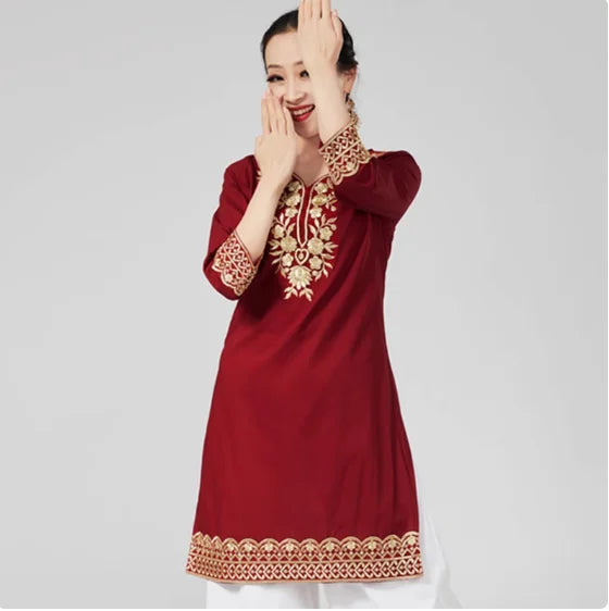M&T Wear - Pakistani Clothing Women's Pure Cotton Embroidered Side Concealed Long Sleeved Shirt