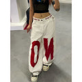 Letter Print Y2K Baggy Jeans