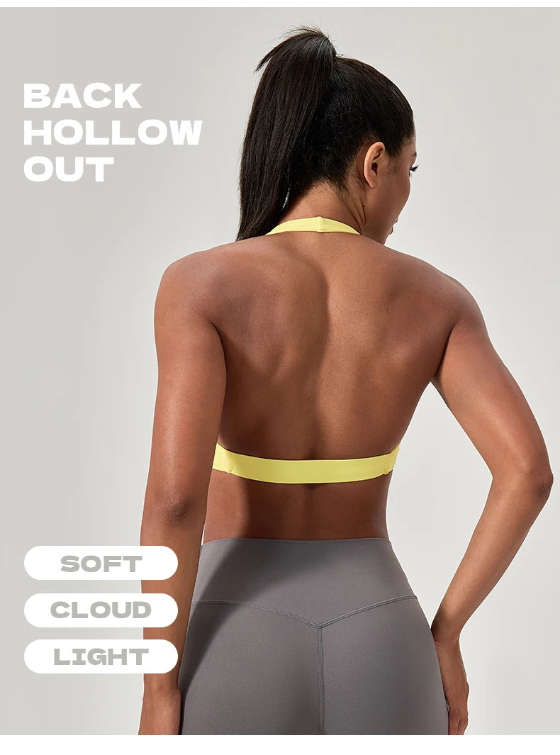 M&T Wear - Sports Yoga Bra for Women Halter Neck with Stylish Back Design Sexy Gym Bra for Running Fitness Sports Bras - M&T Wear