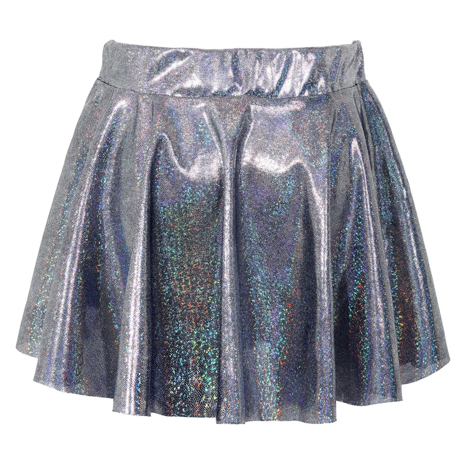 M&T Wear - Girls’ Shiny Metallic Pleated Dance Skirt