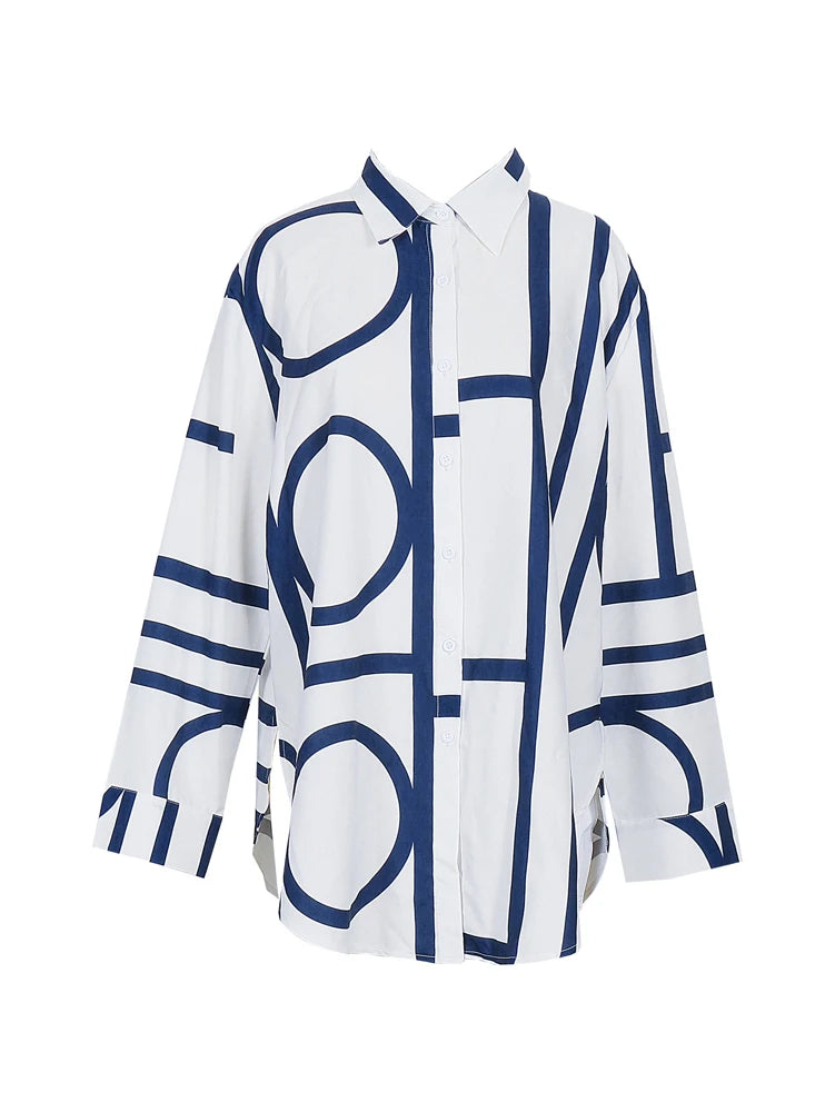 Plus Size High Slit Plaid Button-Down Shirt