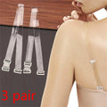 M&T Wear - 3 Pairs Invisible Clear Silicone Non-Slip Bra Straps