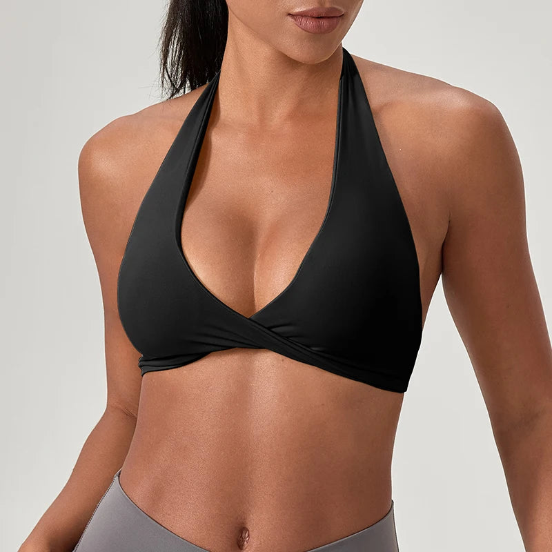 M&T Wear - Sports Yoga Bra for Women Halter Neck with Stylish Back Design Sexy Gym Bra for Running Fitness Sports Bras - M&T Wear