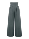 High-Waist Pleated Wide-Leg Suit Pants