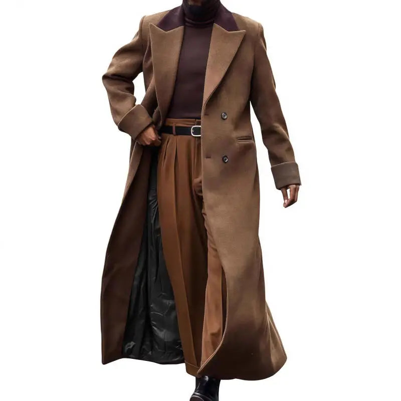 M&T Wear - French Business Casual Double-Breasted Long Woolen Coat