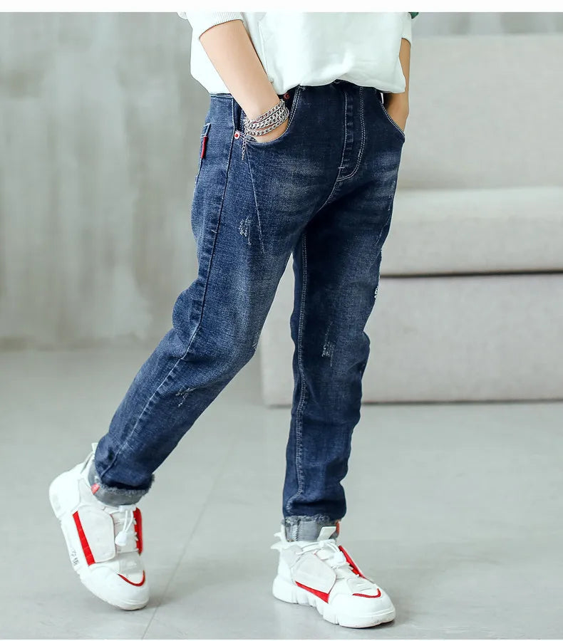 M&T Wear - Boys’ Slim Fit Elastic Waist Denim Jeans (3-14 Years)