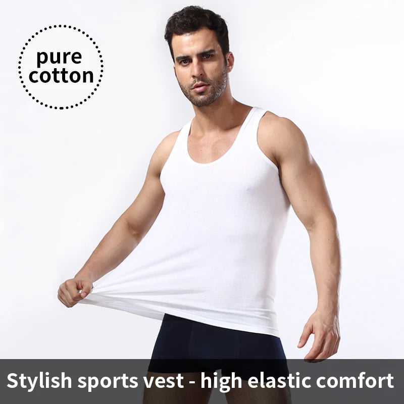 M&T Wear - Men's Pure Cotton Slim Fit Fitness Vest