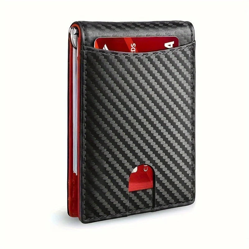 M&T Wear - Slim RFID Leather Money Clip Wallet for Men