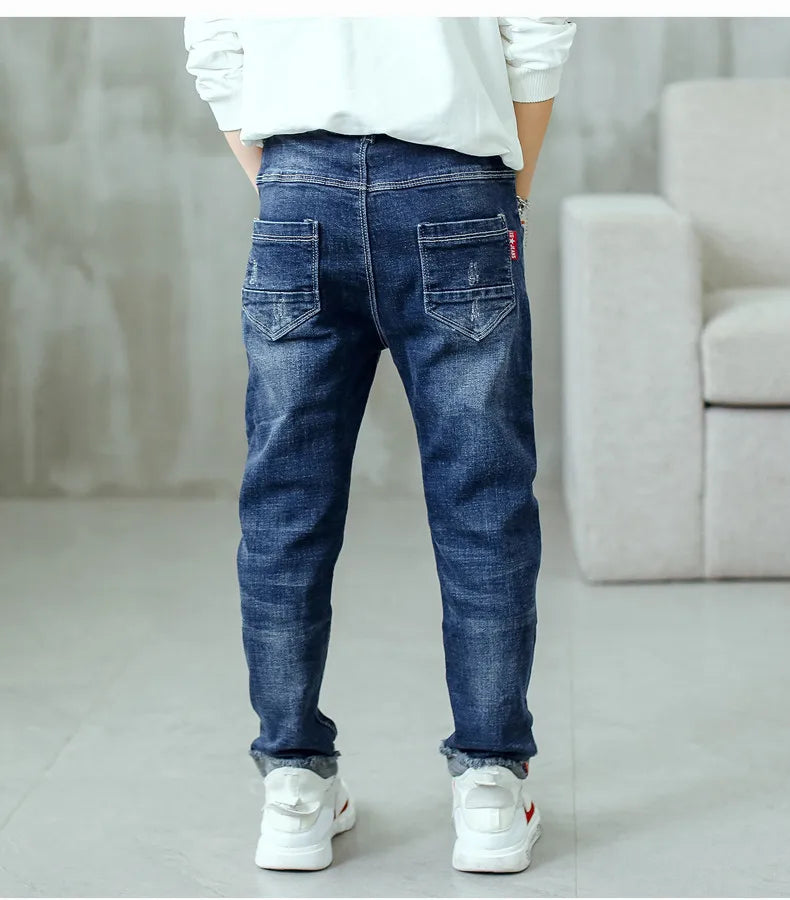 M&T Wear - Boys’ Slim Fit Elastic Waist Denim Jeans (3-14 Years)