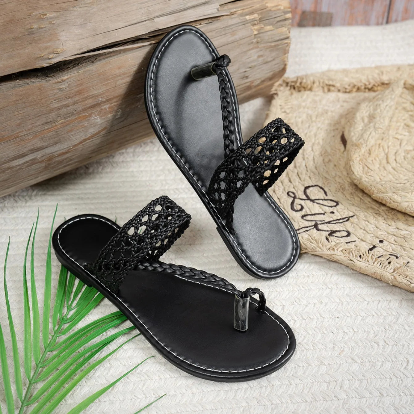 M&T Wear - Women's Woven Flat Summer Beach Slides