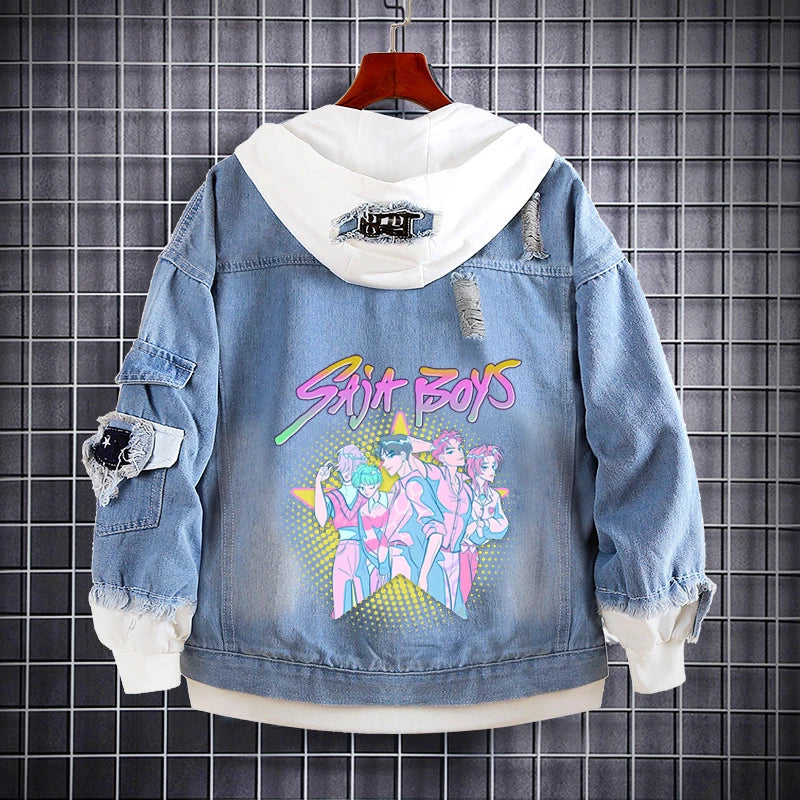 M&T Wear - Kids Denim Jacket Anime Kpop Demon Hunter Saja Boys New Autumn Sweatshirts Hooded Coats Fashion  Adult Casual Streetwear Clothes - M&T Wear