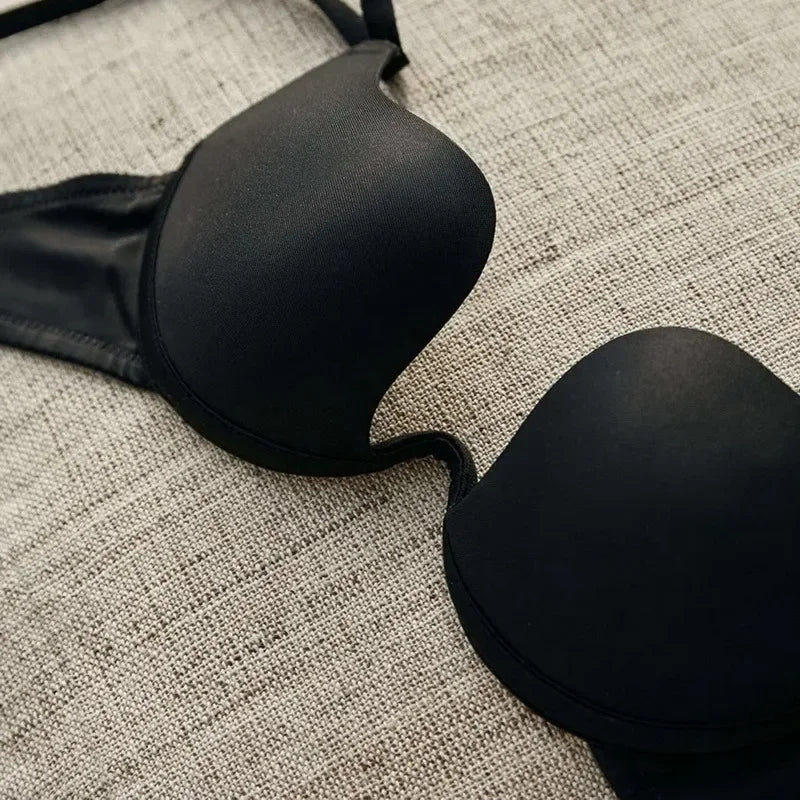 M&T Wear - Push Up Bra Backless Women Bras Low Cut Sexy Plunge Brassiere Open Back Wedding Underwear Invisible Seamless Deep U Lingerie - M&T Wear