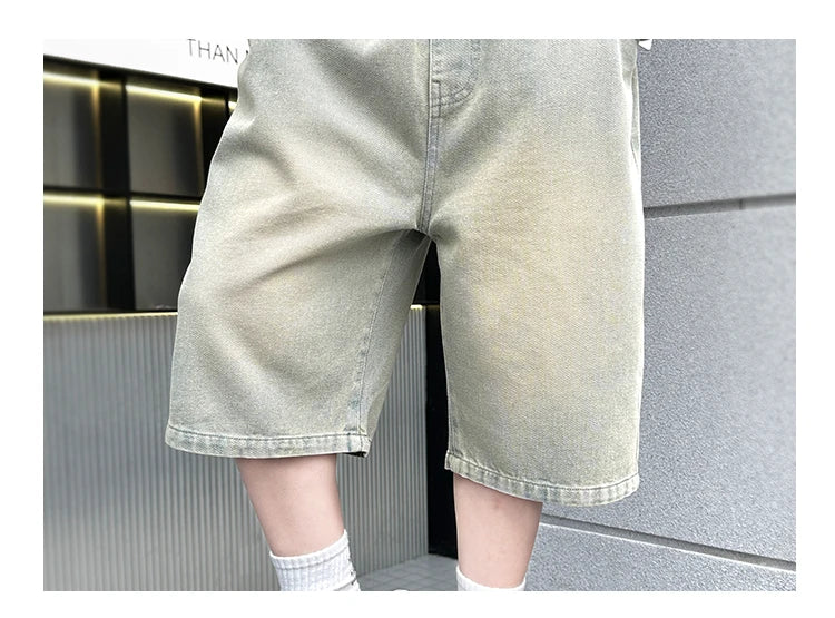 M&T Wear - Boys’ Stylish Mid-Calf Denim Capri Shorts