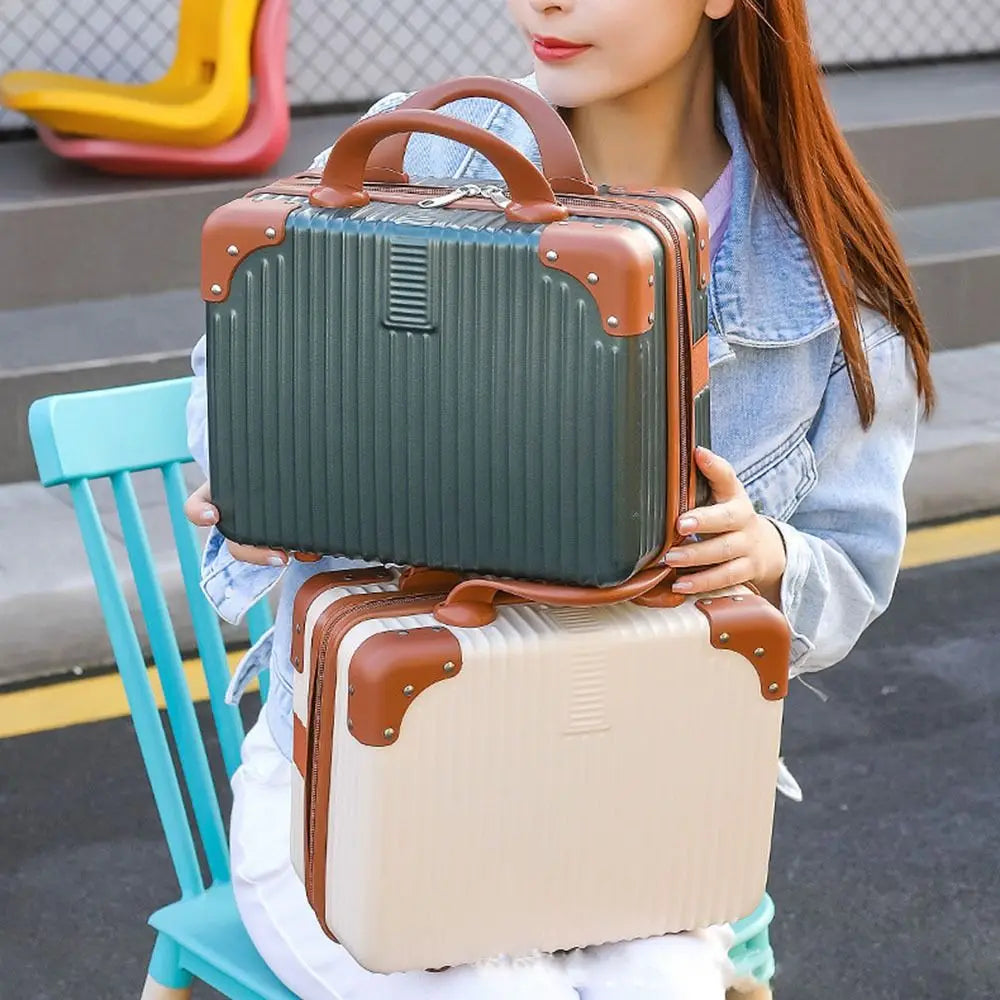 M&T Wear - 14 Inch Mini Travel Suitcase Cosmetic & Makeup Organizer Box
