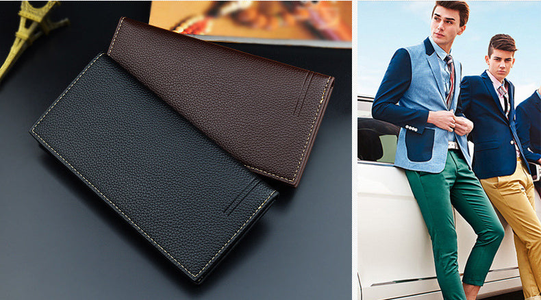 M&T Wear - Men’s Long PU Leather Wallet with Multi-Card & Coin Compartments