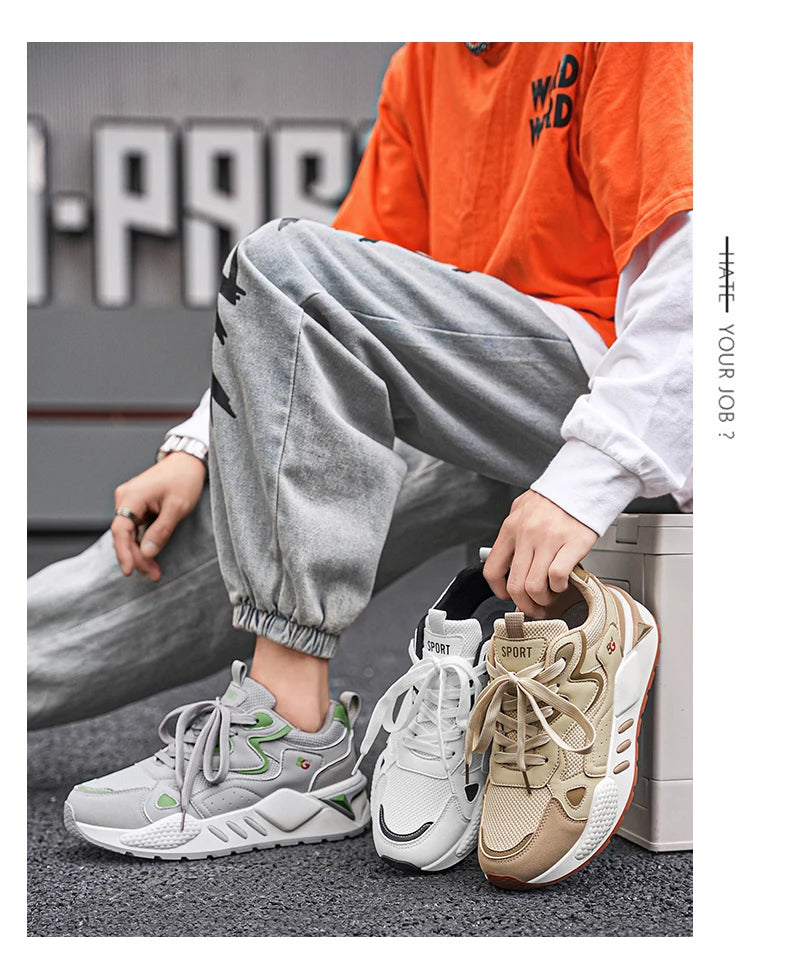 M&T Wear - Men's Casual Shoes Feature A Breathable Mesh Upper and A Thick Sole Making Them Fashionable and Versatile for Casual Wear - M&T Wear