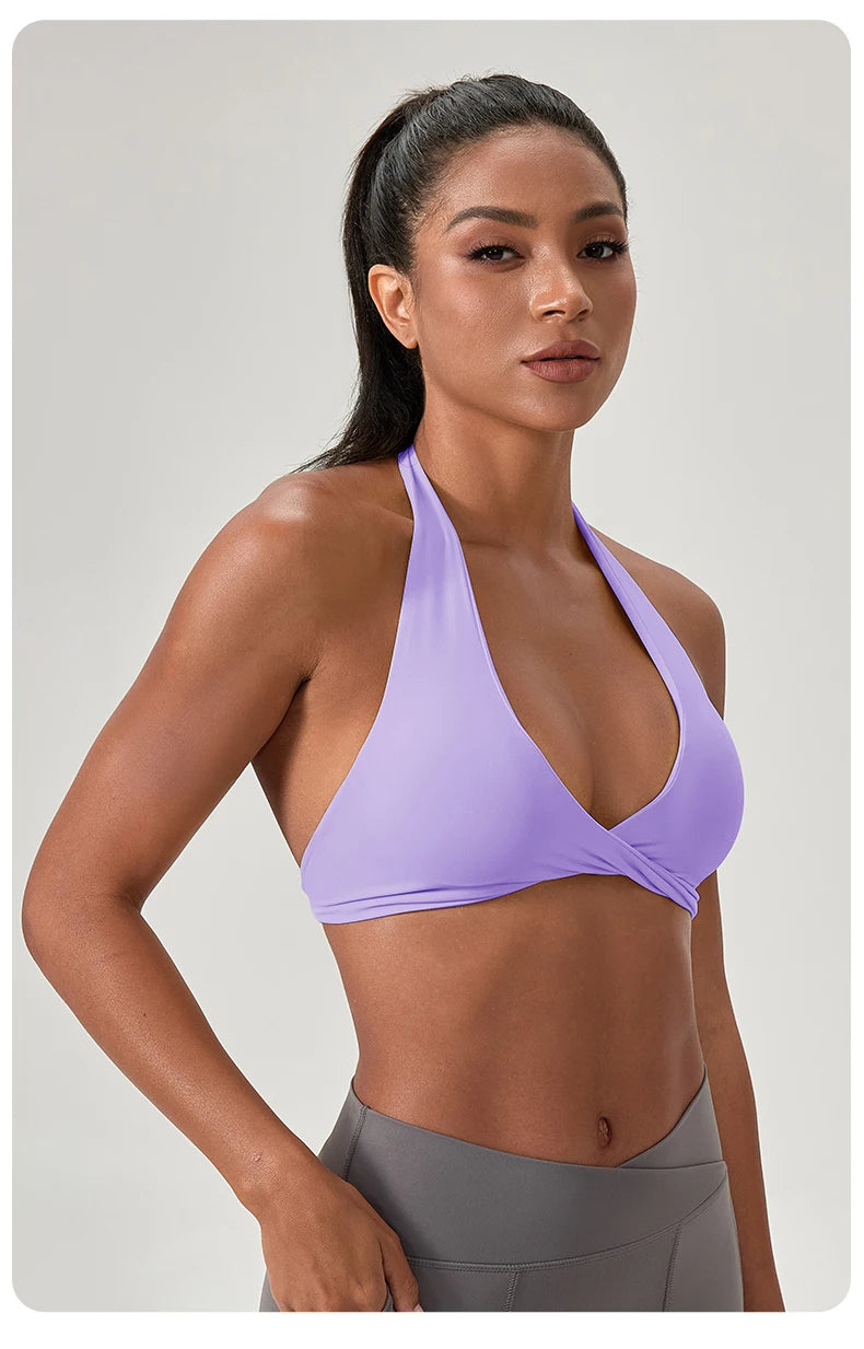 M&T Wear - Sports Yoga Bra for Women Halter Neck with Stylish Back Design Sexy Gym Bra for Running Fitness Sports Bras - M&T Wear