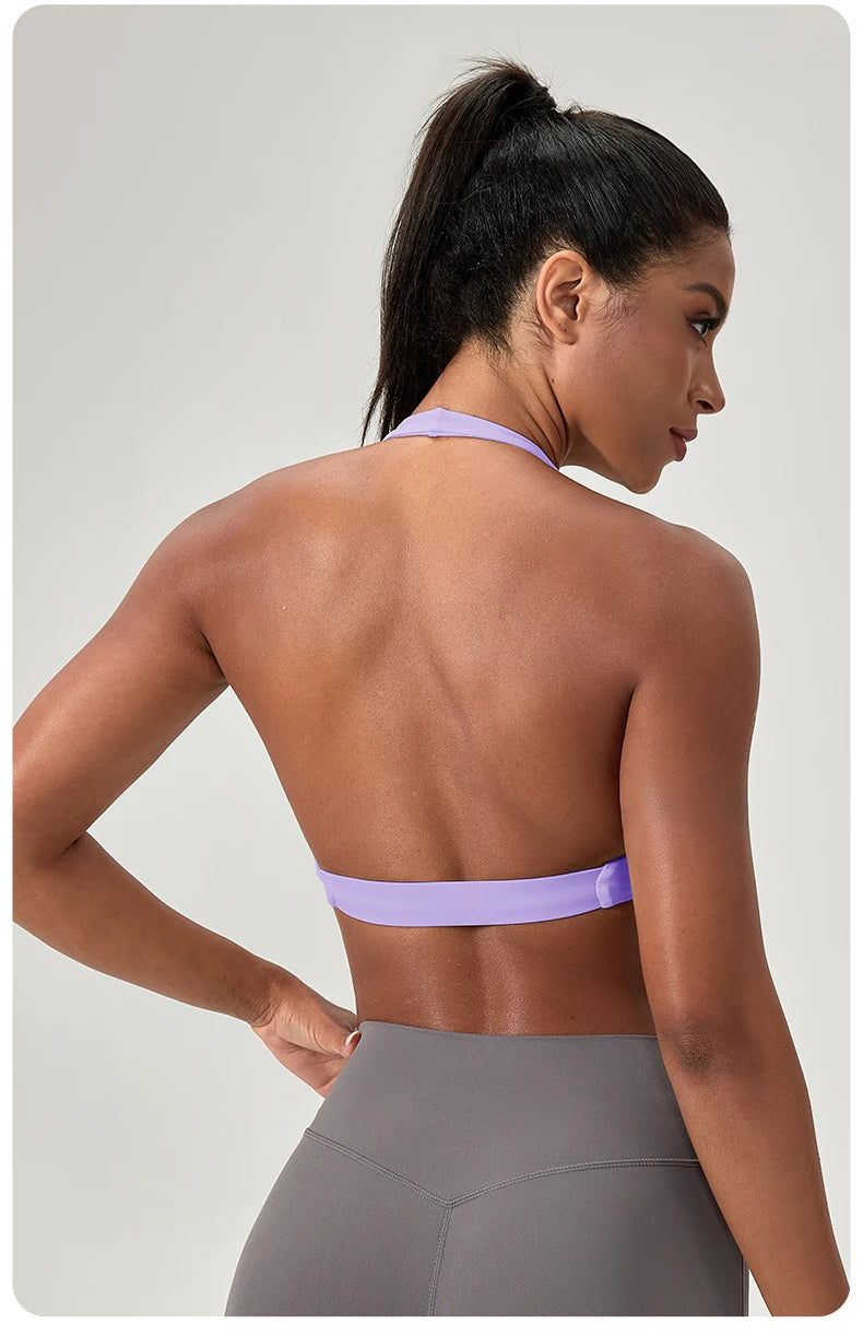 M&T Wear - Sports Yoga Bra for Women Halter Neck with Stylish Back Design Sexy Gym Bra for Running Fitness Sports Bras - M&T Wear