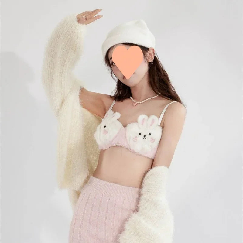 M&T Wear - Cute Japanese-Style Plush Wire-Free Cartoon Winter Bra