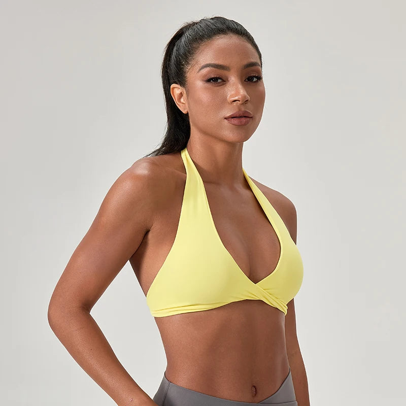 M&T Wear - Sports Yoga Bra for Women Halter Neck with Stylish Back Design Sexy Gym Bra for Running Fitness Sports Bras - M&T Wear